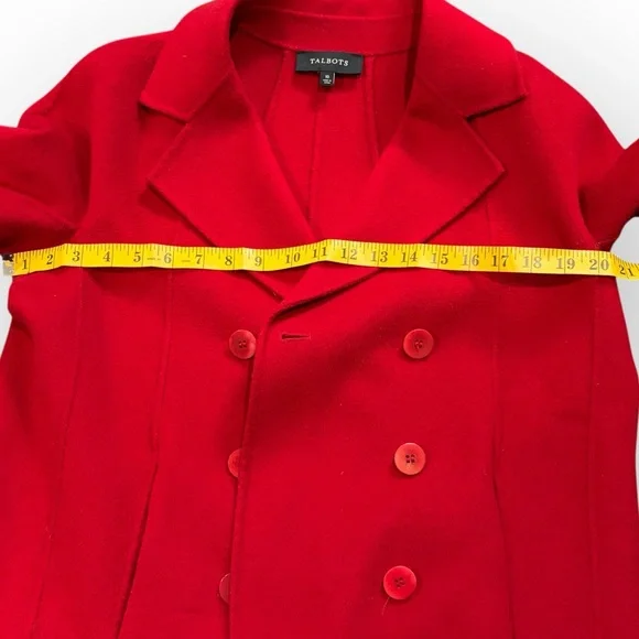 Talbots Red Wool Blend Lightweight Coat Jacket‎ Double Breasted Size 10 - Picture 10 of 14